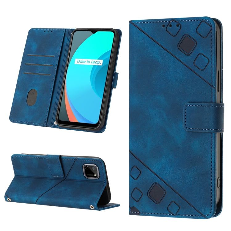 For Realme C11 Skin-feel Embossed Leather Phone Case