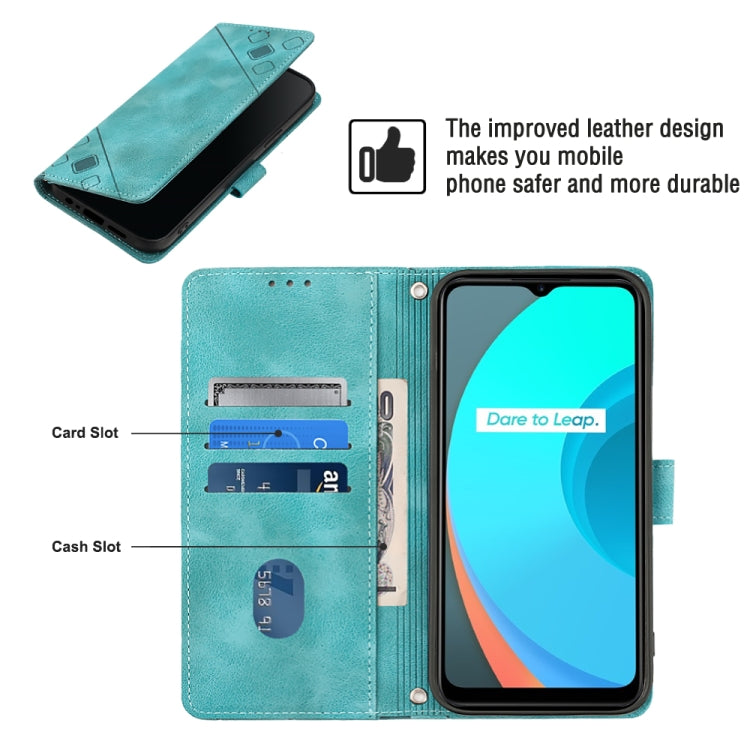 For Realme C11 Skin-feel Embossed Leather Phone Case