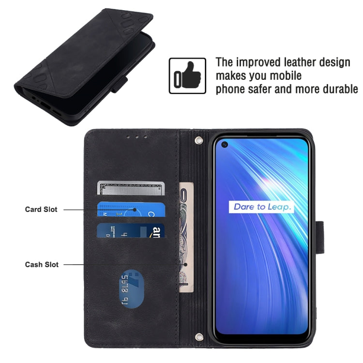 For Realme 6 Skin-feel Embossed Leather Phone Case