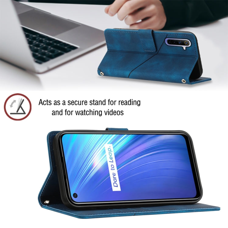 For Realme 6 Skin-feel Embossed Leather Phone Case