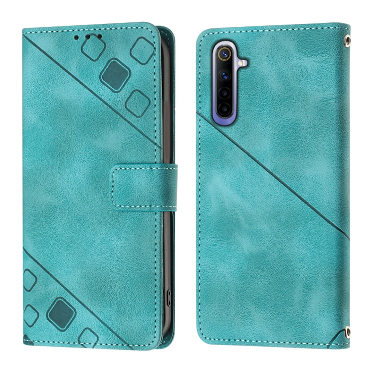 For Realme 6 Skin-feel Embossed Leather Phone Case