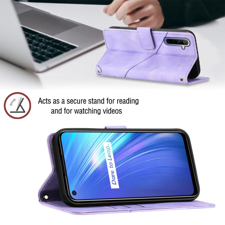 For Realme 6 Skin-feel Embossed Leather Phone Case