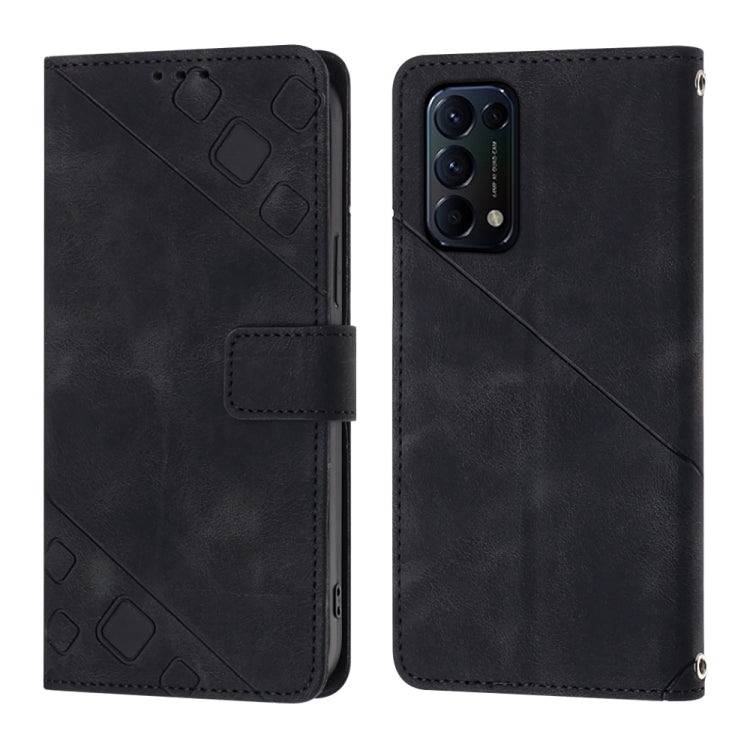 For OPPO Reno5 A Skin-feel Embossed Leather Phone Case