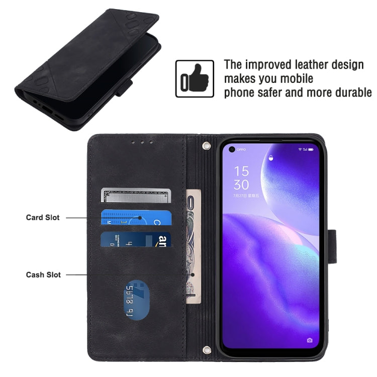 For OPPO Reno5 A Skin-feel Embossed Leather Phone Case