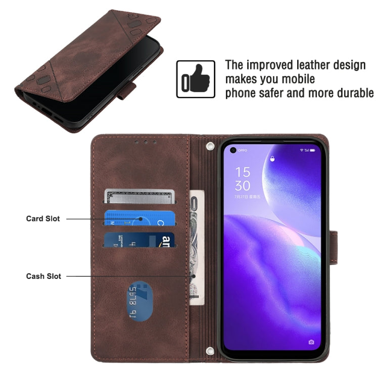 For OPPO Reno5 A Skin-feel Embossed Leather Phone Case