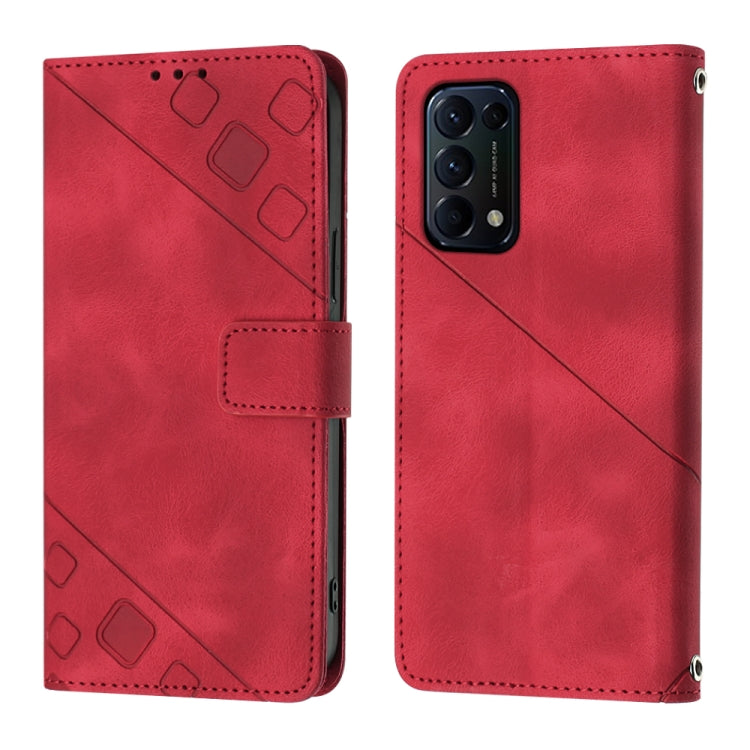 For OPPO Reno5 A Skin-feel Embossed Leather Phone Case