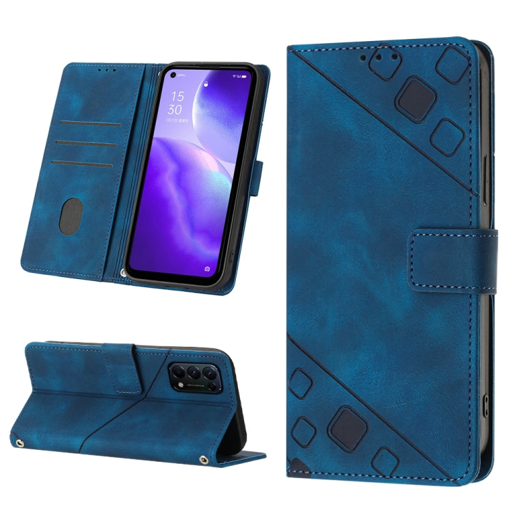 For OPPO Reno5 A Skin-feel Embossed Leather Phone Case