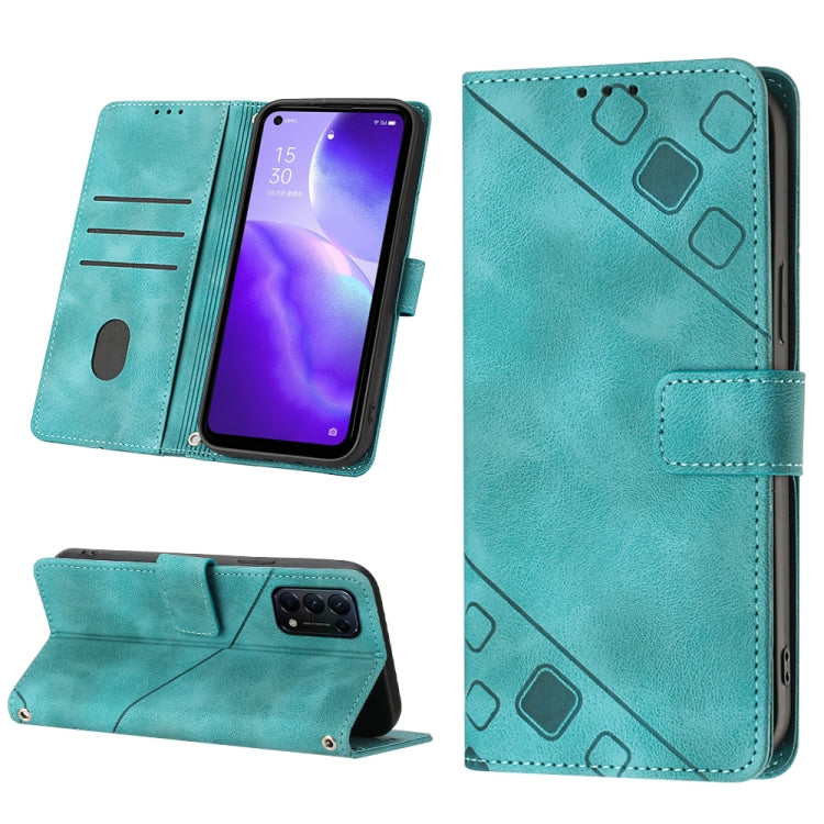 For OPPO Reno5 A Skin-feel Embossed Leather Phone Case