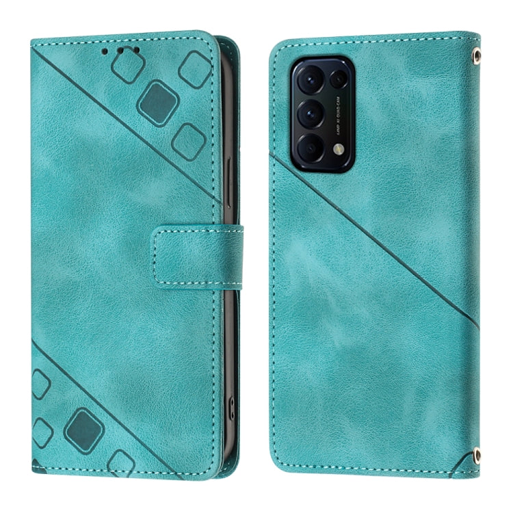 For OPPO Reno5 A Skin-feel Embossed Leather Phone Case