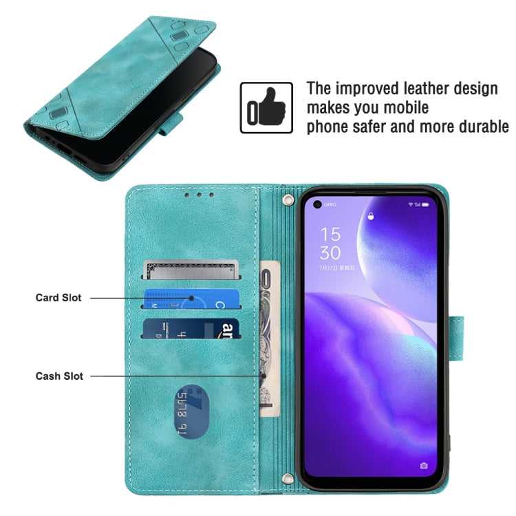 For OPPO Reno5 A Skin-feel Embossed Leather Phone Case