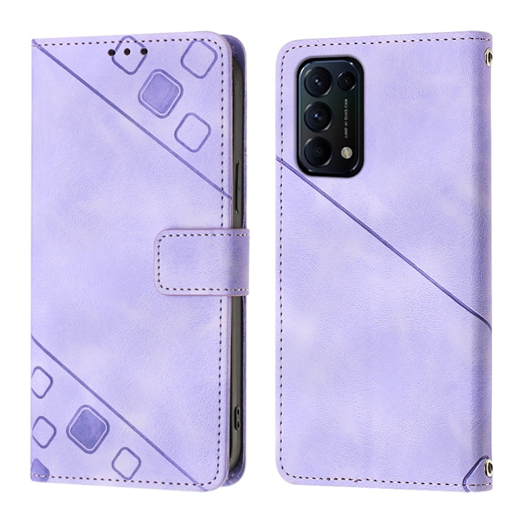 For OPPO Reno5 A Skin-feel Embossed Leather Phone Case