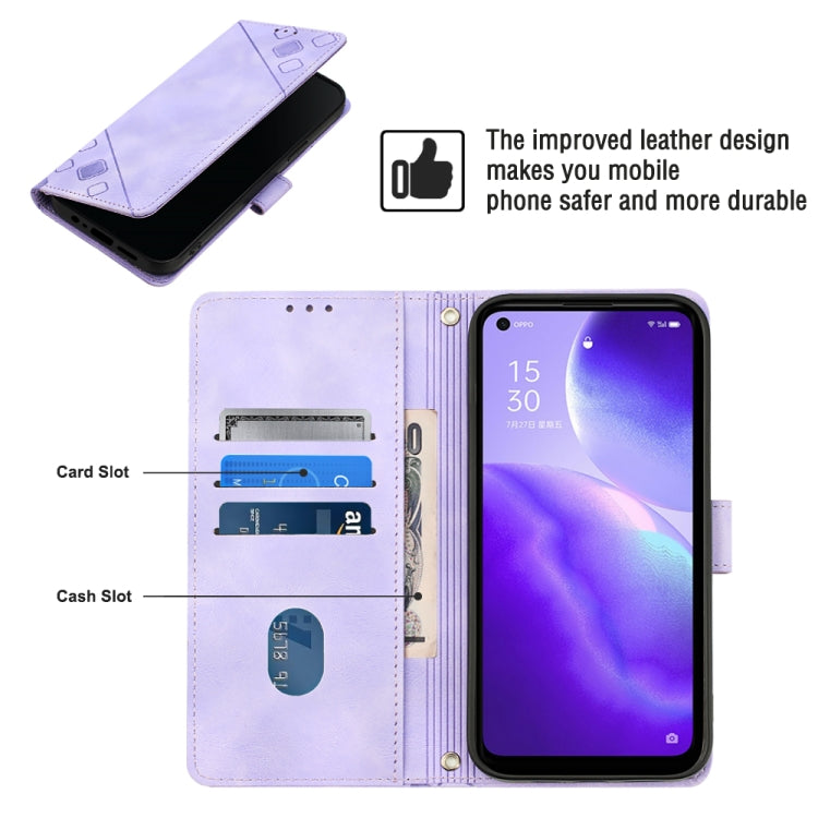For OPPO Reno5 A Skin-feel Embossed Leather Phone Case