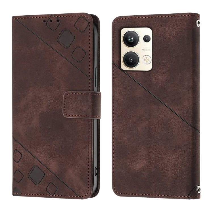 For OPPO Reno9 Pro+ Skin-feel Embossed Leather Phone Case