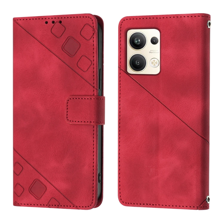 For OPPO Reno9 Pro+ Skin-feel Embossed Leather Phone Case