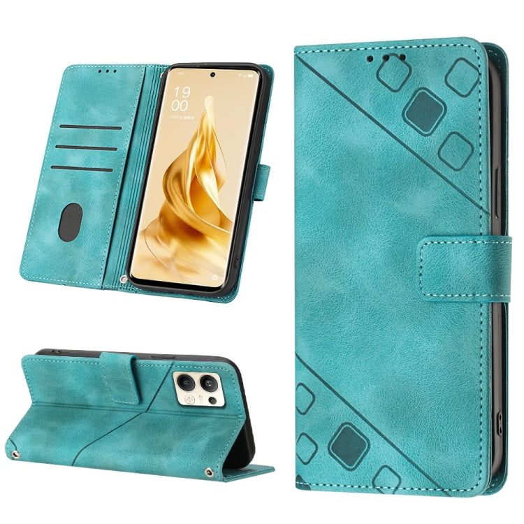 For OPPO Reno9 Pro+ Skin-feel Embossed Leather Phone Case