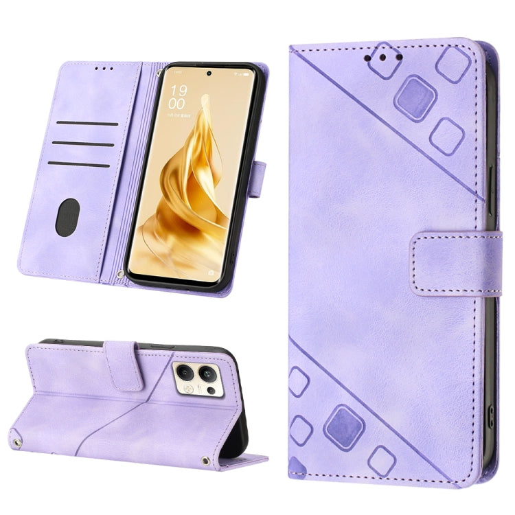 For OPPO Reno9 Pro+ Skin-feel Embossed Leather Phone Case