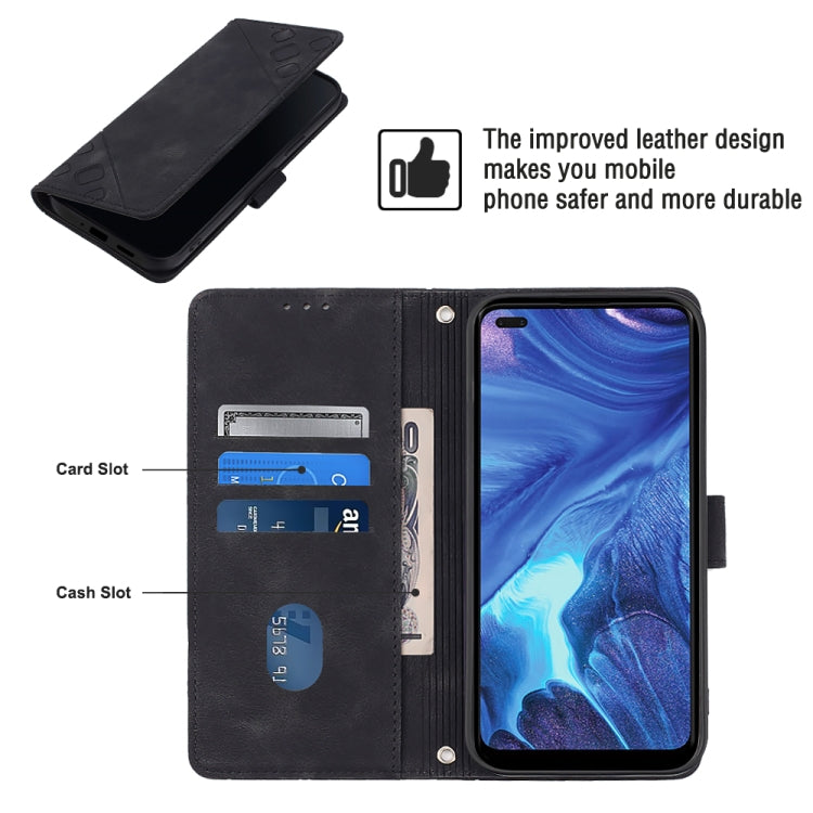 For OPPO Reno4 Skin-feel Embossed Leather Phone Case