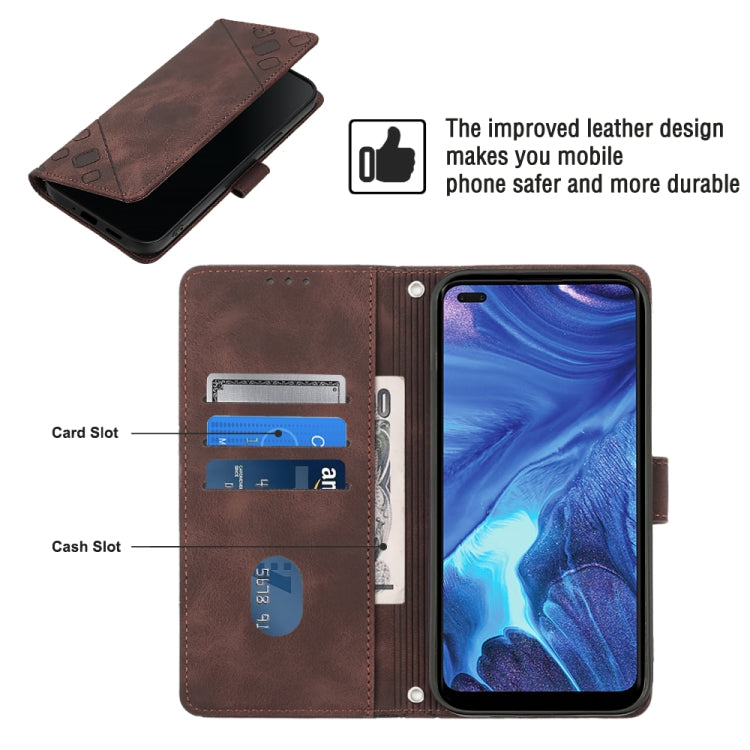 For OPPO Reno4 Skin-feel Embossed Leather Phone Case