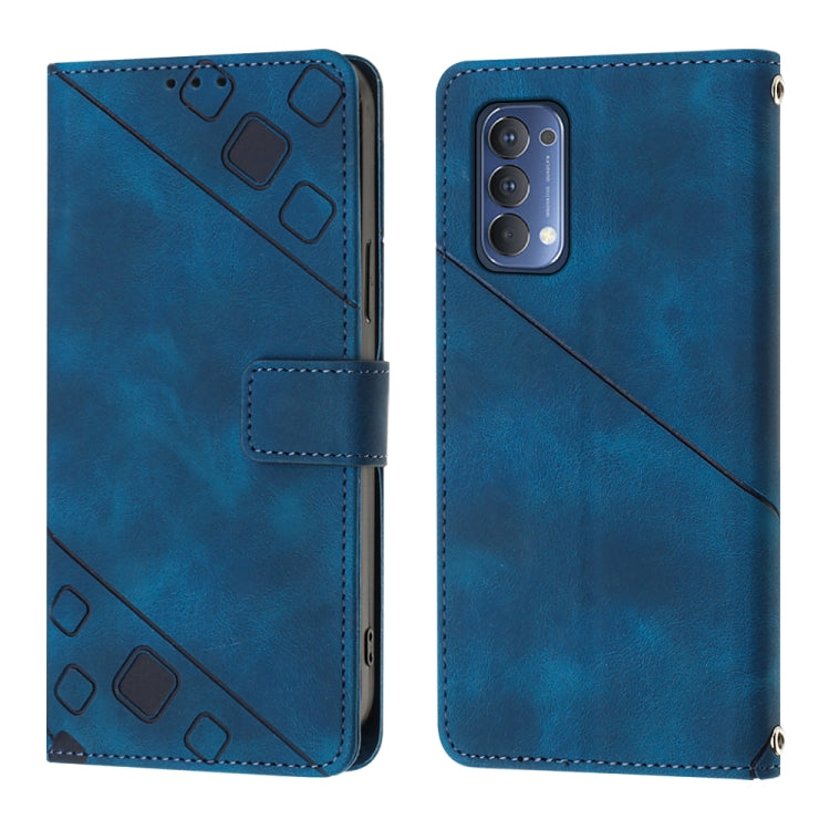 For OPPO Reno4 Skin-feel Embossed Leather Phone Case