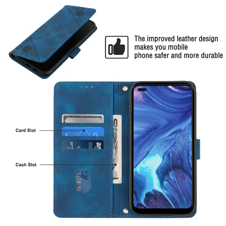 For OPPO Reno4 Skin-feel Embossed Leather Phone Case