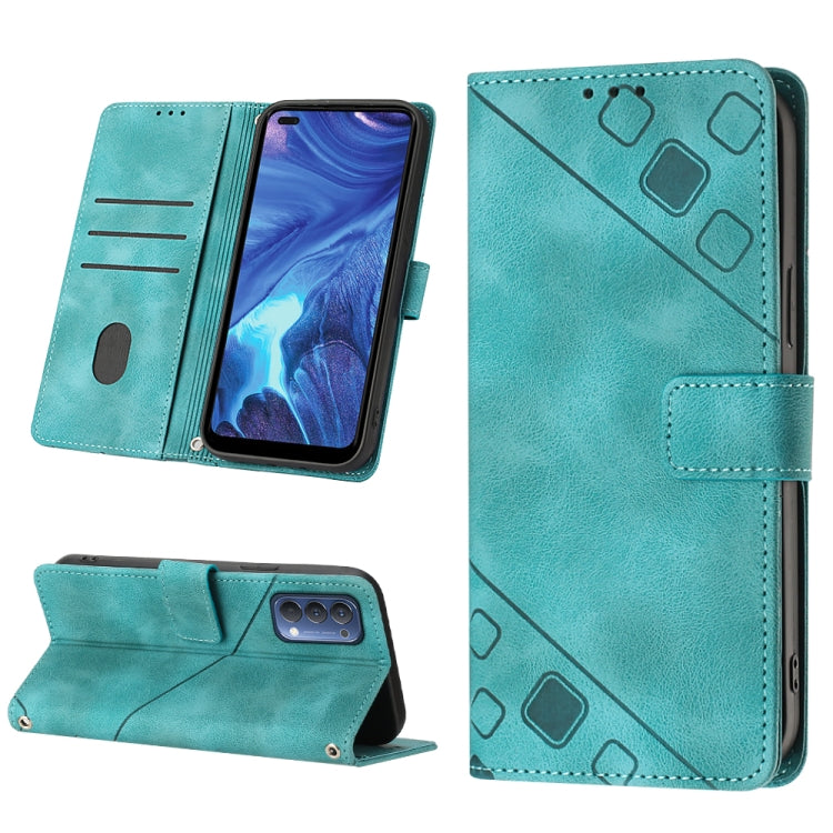 For OPPO Reno4 Skin-feel Embossed Leather Phone Case
