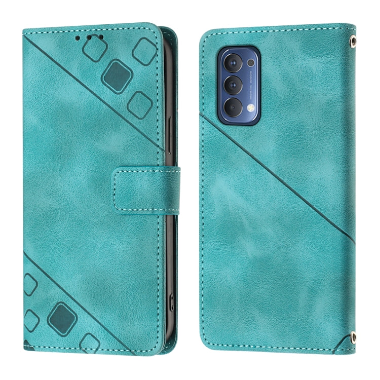 For OPPO Reno4 Skin-feel Embossed Leather Phone Case