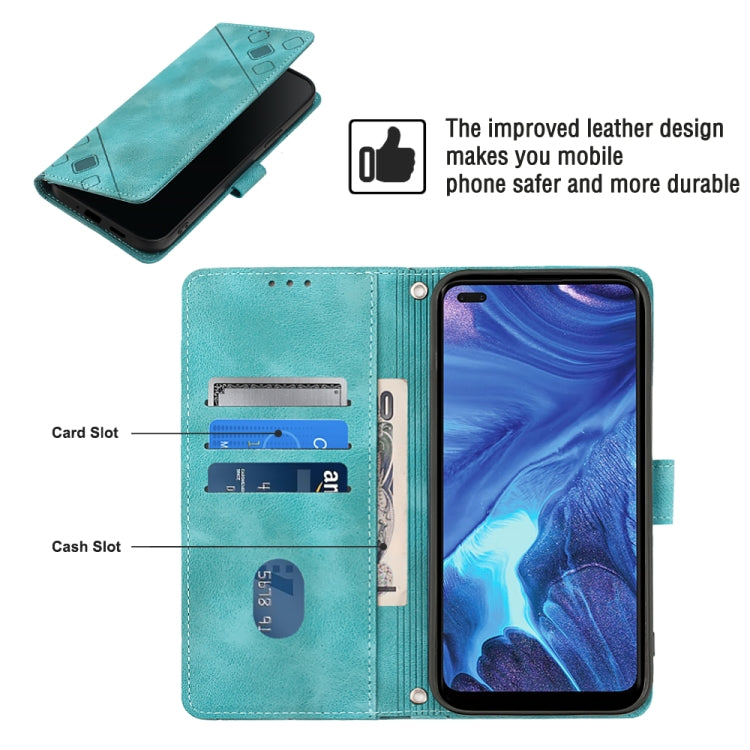 For OPPO Reno4 Skin-feel Embossed Leather Phone Case