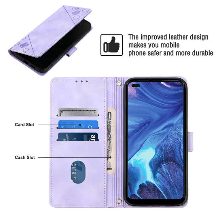 For OPPO Reno4 Skin-feel Embossed Leather Phone Case