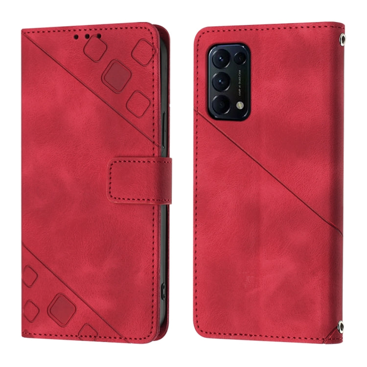 For OPPO Reno5 4G / Reno5 5G Skin-feel Embossed Leather Phone Case