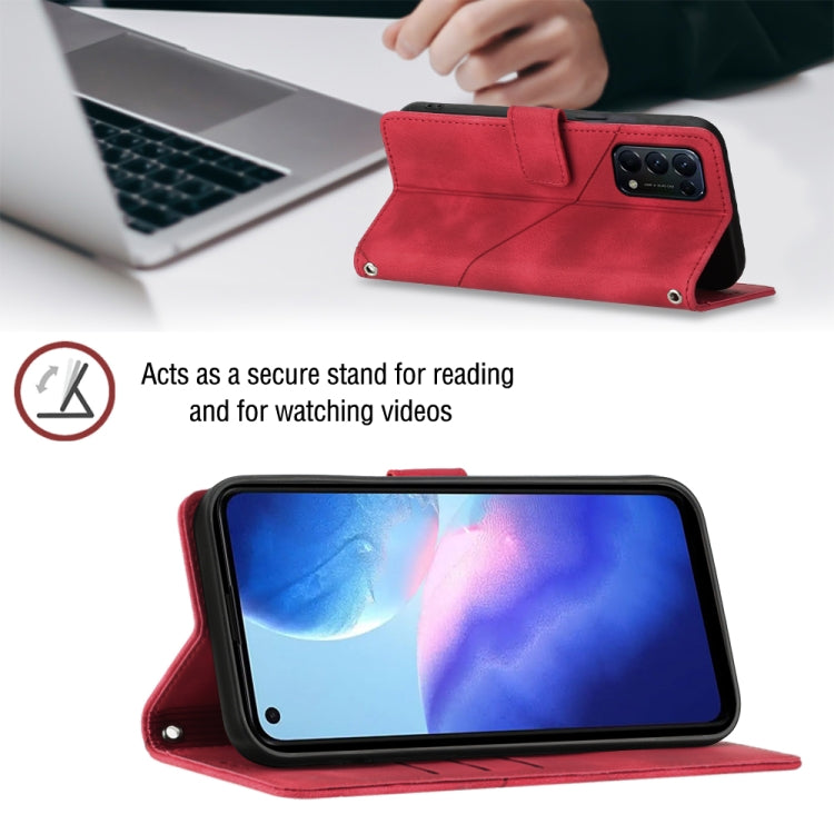 For OPPO Reno5 4G / Reno5 5G Skin-feel Embossed Leather Phone Case