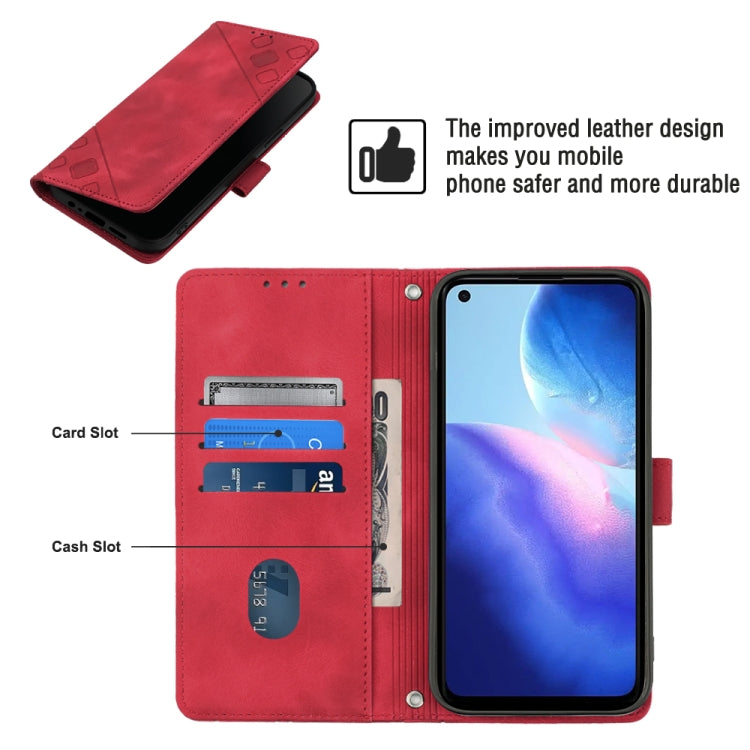 For OPPO Reno5 4G / Reno5 5G Skin-feel Embossed Leather Phone Case