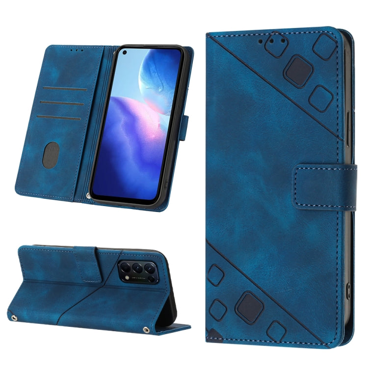 For OPPO Reno5 4G / Reno5 5G Skin-feel Embossed Leather Phone Case