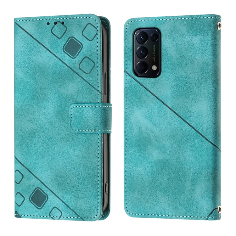For OPPO Reno5 4G / Reno5 5G Skin-feel Embossed Leather Phone Case