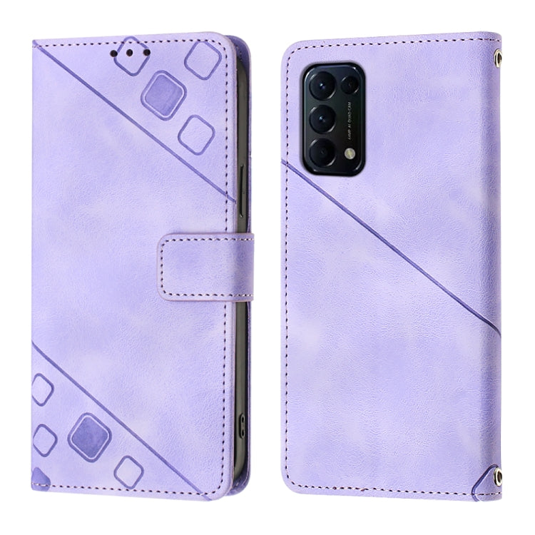 For OPPO Reno5 4G / Reno5 5G Skin-feel Embossed Leather Phone Case