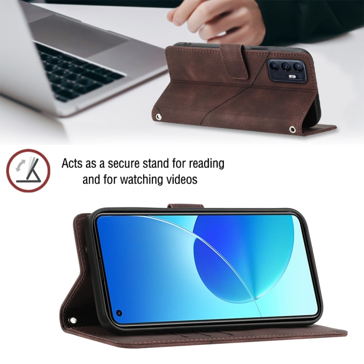 For OPPO Reno6 4G Skin-feel Embossed Leather Phone Case