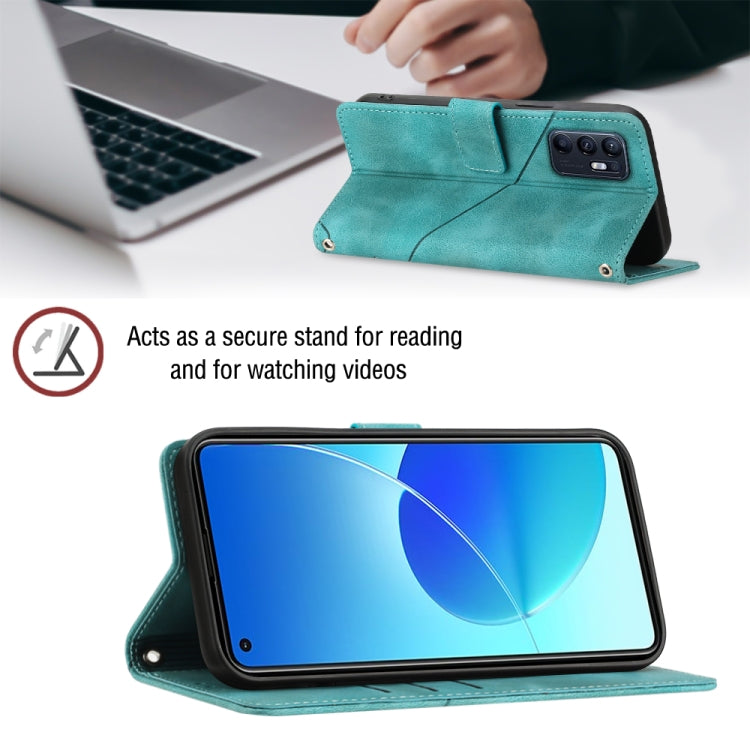 For OPPO Reno6 4G Skin-feel Embossed Leather Phone Case