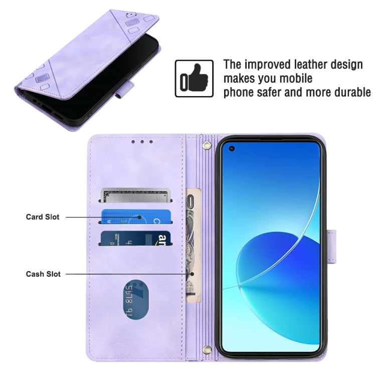 For OPPO Reno6 4G Skin-feel Embossed Leather Phone Case