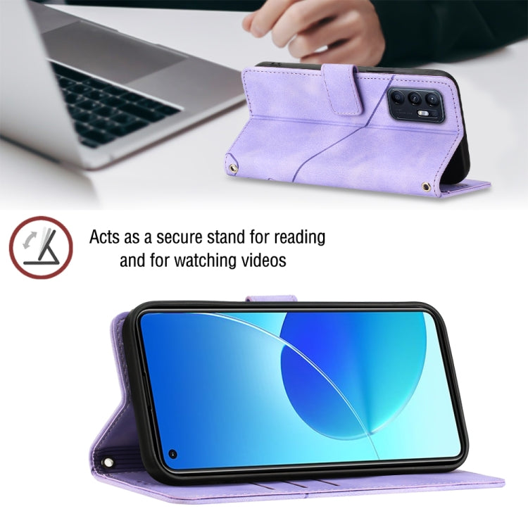 For OPPO Reno6 4G Skin-feel Embossed Leather Phone Case