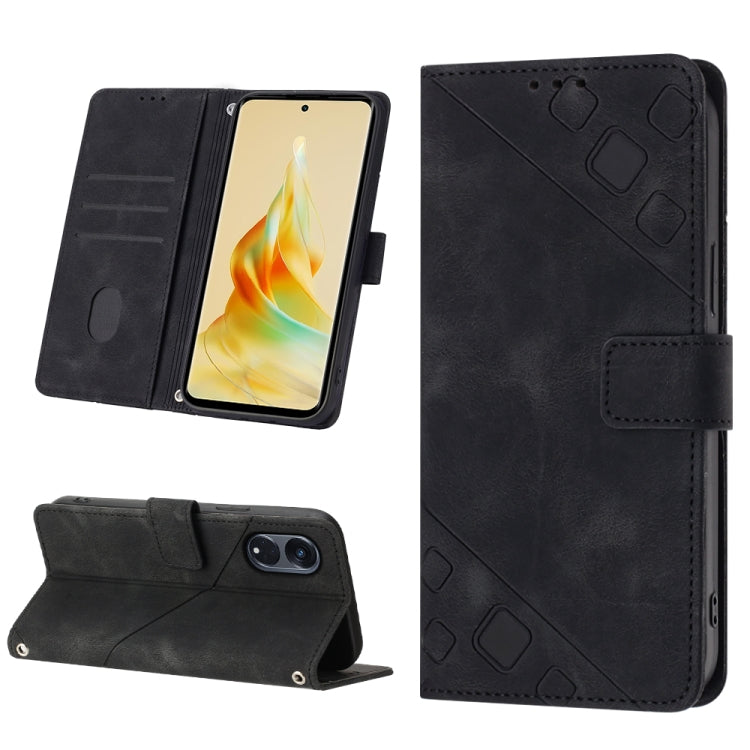For OPPO Reno8 T 5G/A1 Pro 5G Global Skin-feel Embossed Leather Phone Case