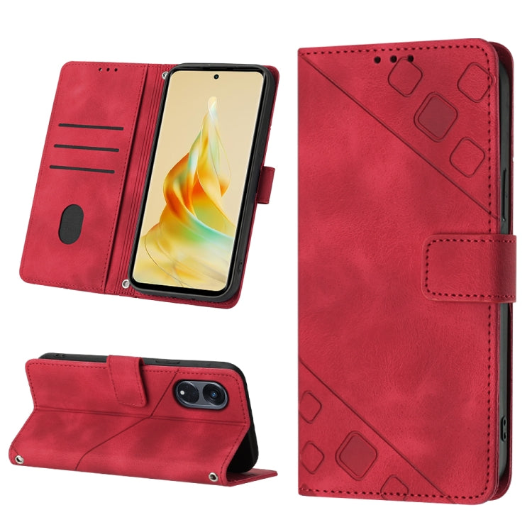 For OPPO Reno8 T 5G/A1 Pro 5G Global Skin-feel Embossed Leather Phone Case