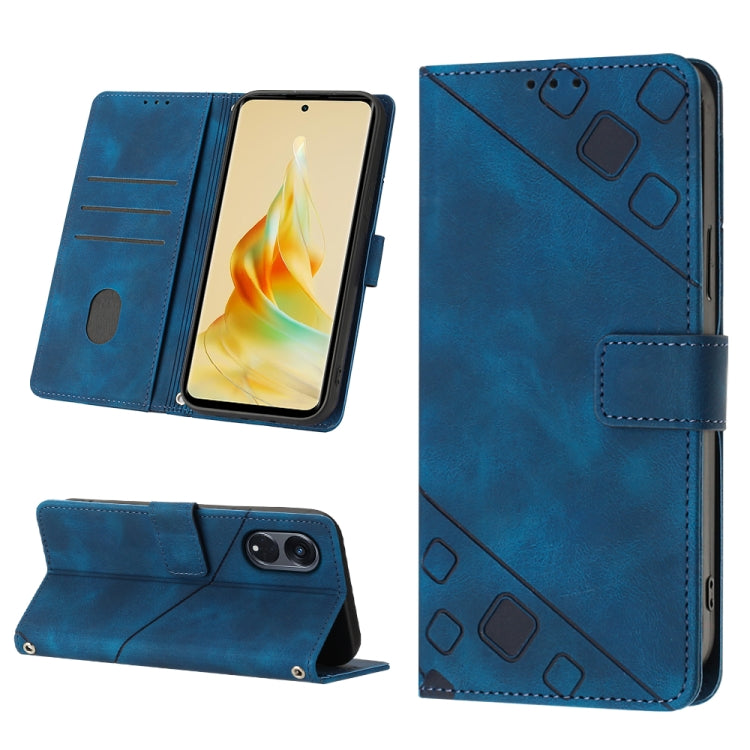 For OPPO Reno8 T 5G/A1 Pro 5G Global Skin-feel Embossed Leather Phone Case