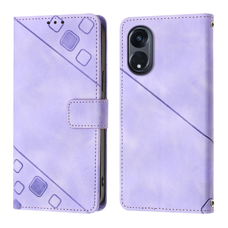 For OPPO Reno8 T 5G/A1 Pro 5G Global Skin-feel Embossed Leather Phone Case