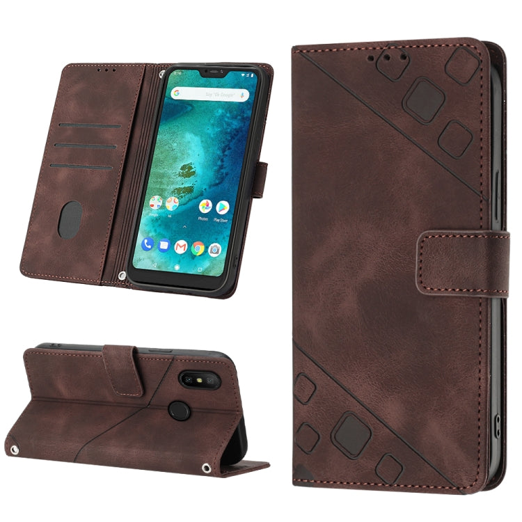 For Xiaomi Redmi 6 Pro / A2 Lite Skin-feel Embossed Leather Phone Case