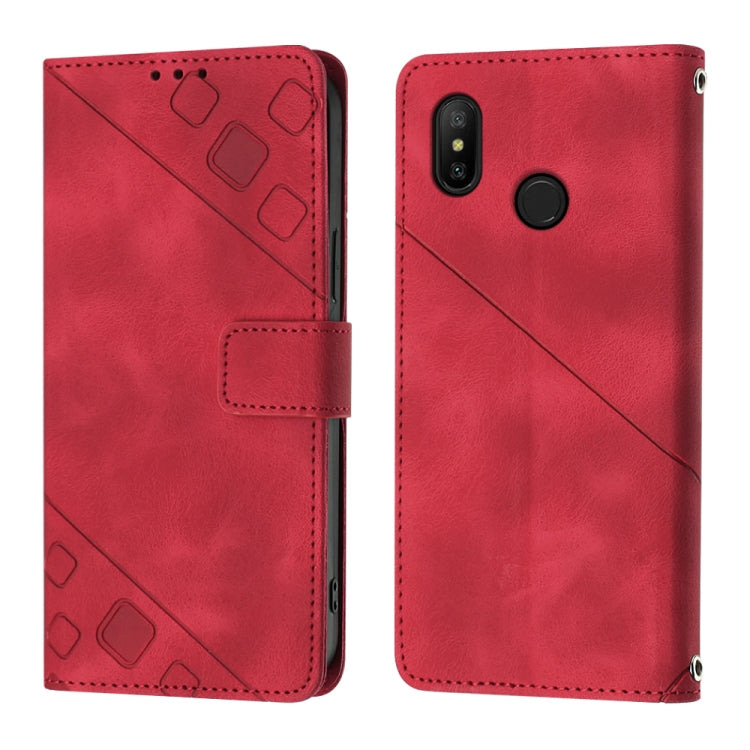 For Xiaomi Redmi 6 Pro / A2 Lite Skin-feel Embossed Leather Phone Case