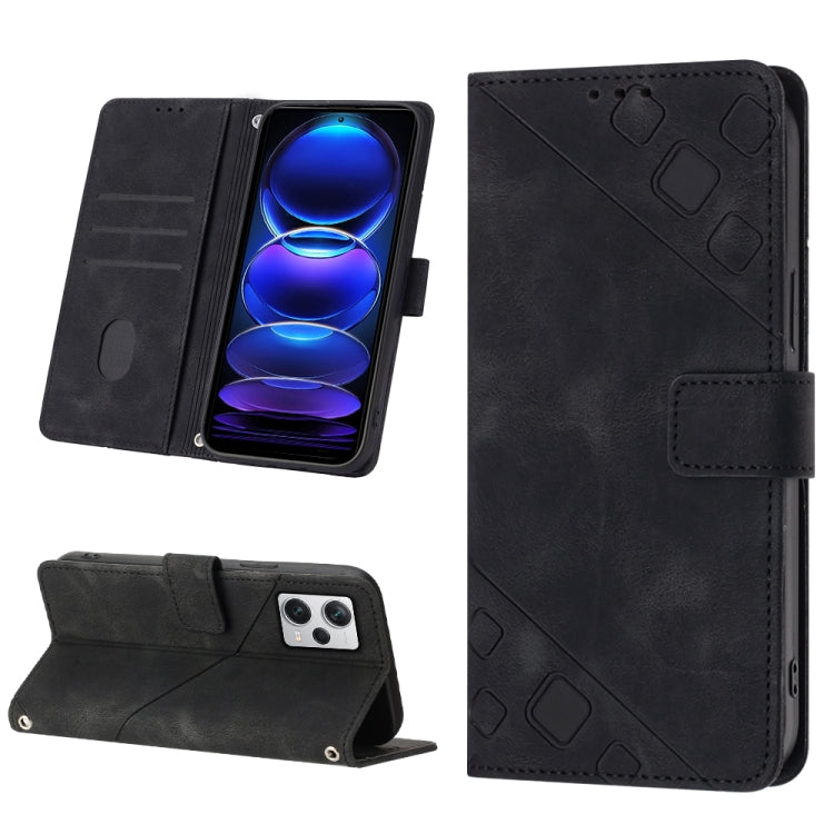 For Xiaomi Redmi Note 12 Pro+ Global / Redmi Note 12 Explorer Skin-feel Embossed Leather Phone Case