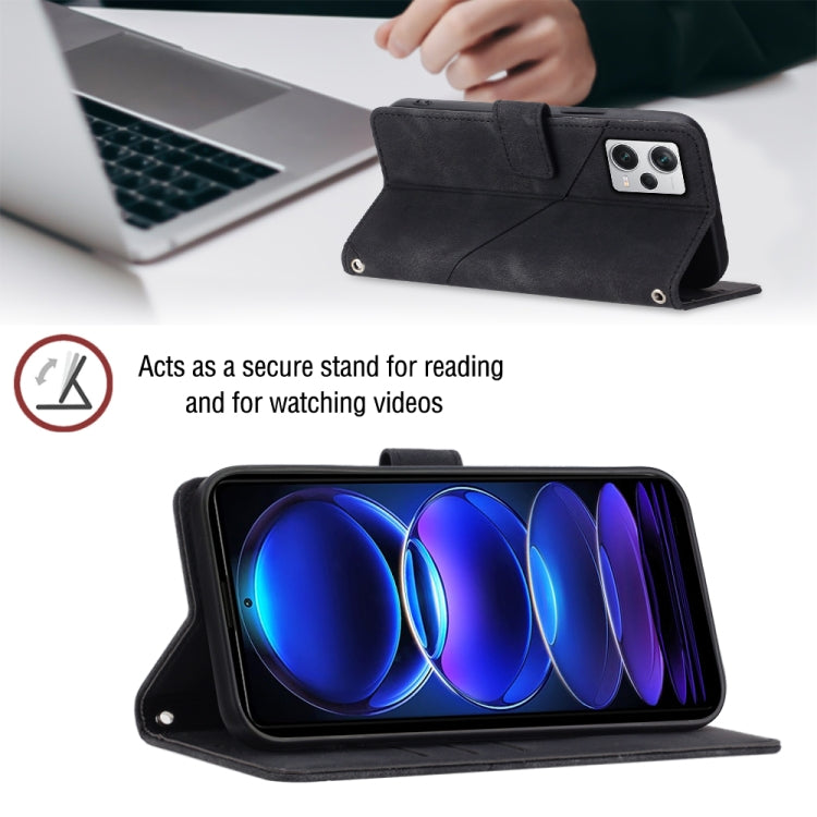 For Xiaomi Redmi Note 12 Pro+ Global / Redmi Note 12 Explorer Skin-feel Embossed Leather Phone Case