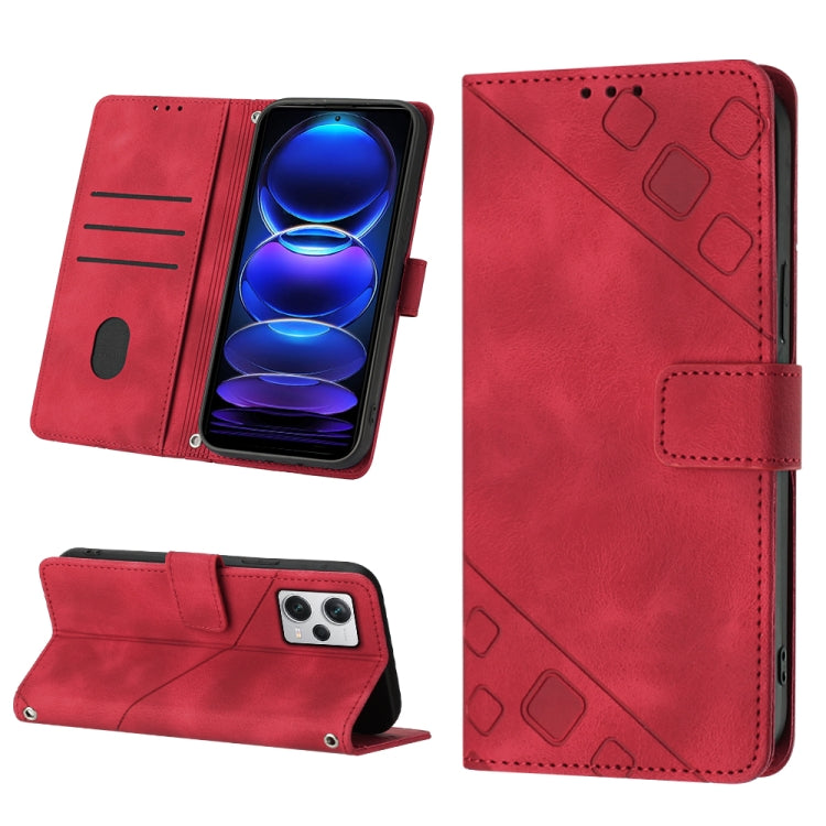 For Xiaomi Redmi Note 12 Pro+ Global / Redmi Note 12 Explorer Skin-feel Embossed Leather Phone Case
