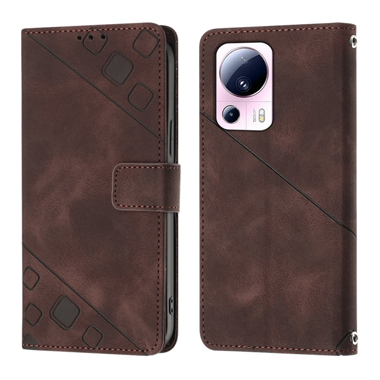 For Xiaomi 13 Lite 5G Skin-feel Embossed Leather Phone Case