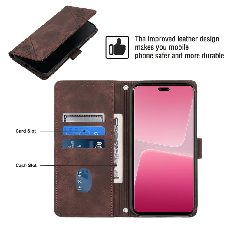 For Xiaomi 13 Lite 5G Skin-feel Embossed Leather Phone Case