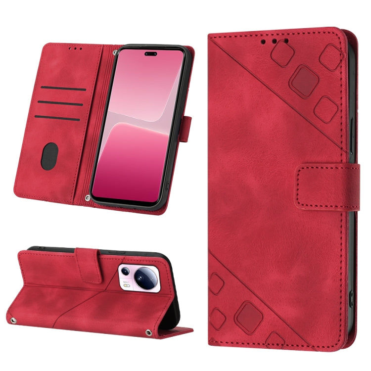 For Xiaomi 13 Lite 5G Skin-feel Embossed Leather Phone Case